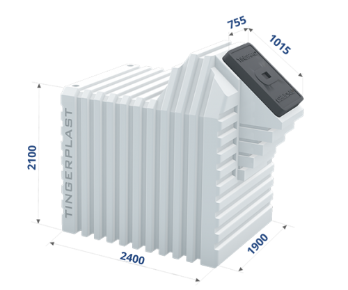 Пластиковый погреб Тингард 2500-Б - горизонтальный вход