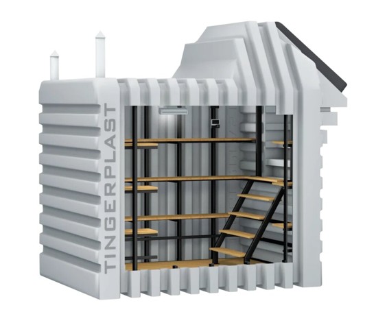 Пластиковый погреб Тингард 2500-Б - горизонтальный вход