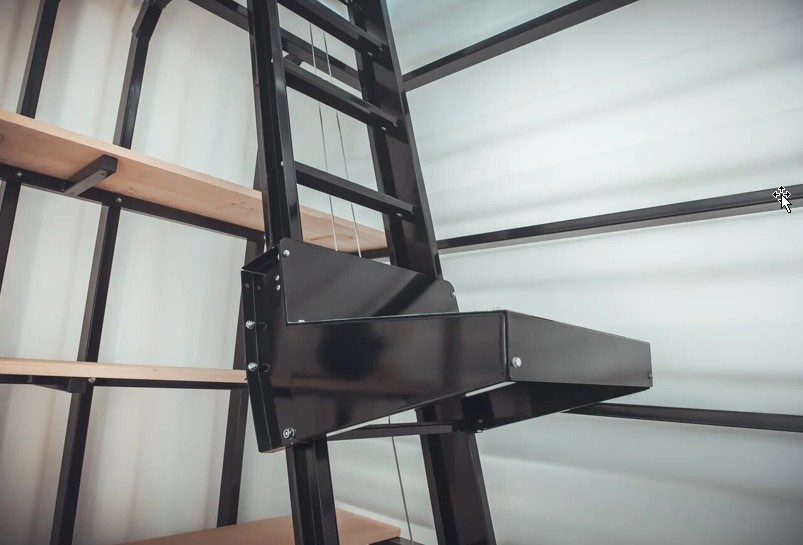 Ручной грузоподъёмник (чёрный) для погреба и подвала Тингард