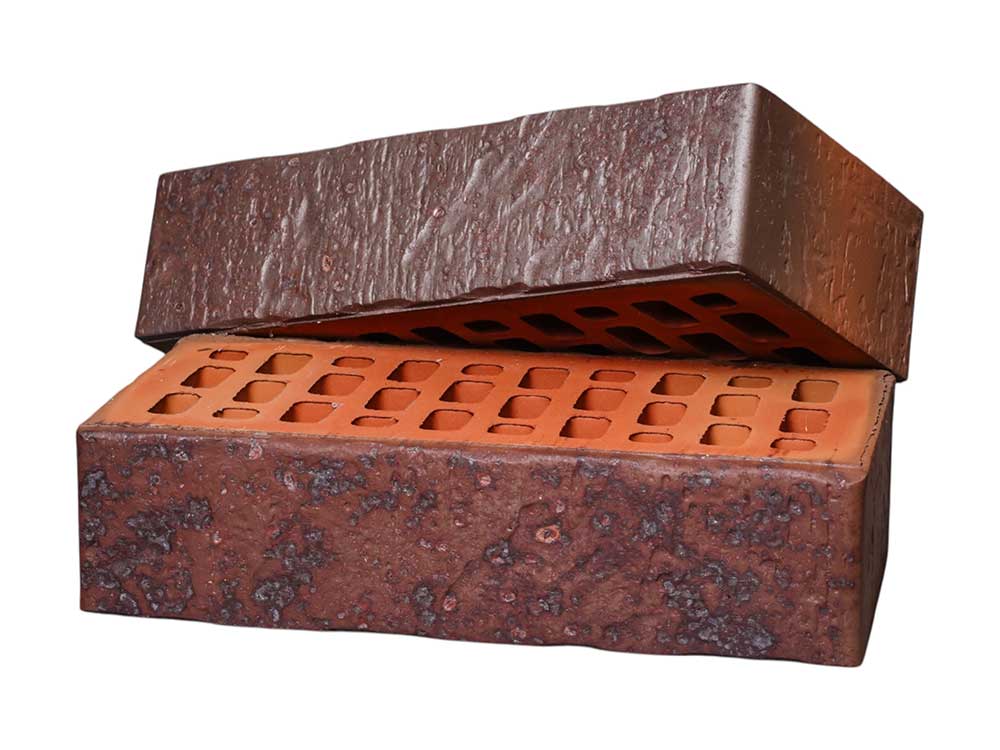 Кирпич Тайга Морион Юг Скала 1НФ - облицовочный, тёмно-коричневый